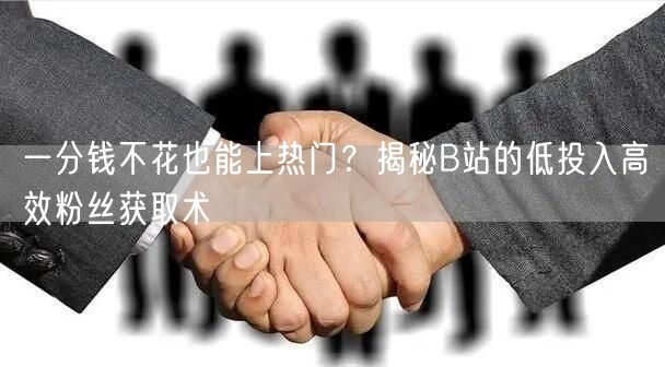一分钱不花也能上热门？揭秘B站的低投入高效粉丝获取术