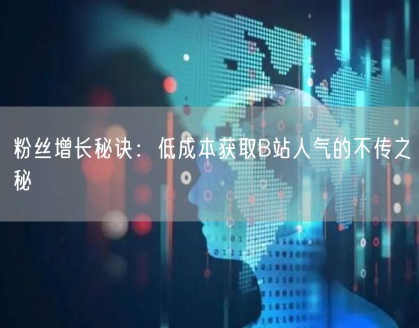 粉丝增长秘诀：低成本获取B站人气的不传之秘