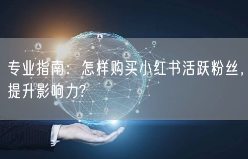 专业指南：怎样购买小红书活跃粉丝，提升影响力?