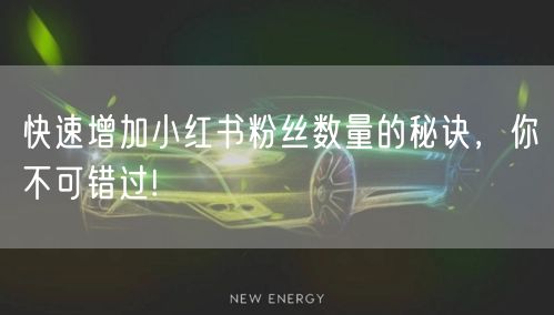 快速增加小红书粉丝数量的秘诀，你不可错过!