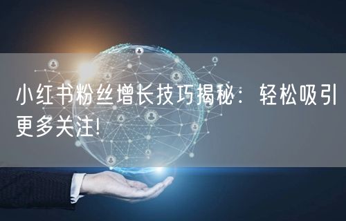 小红书粉丝增长技巧揭秘：轻松吸引更多关注!