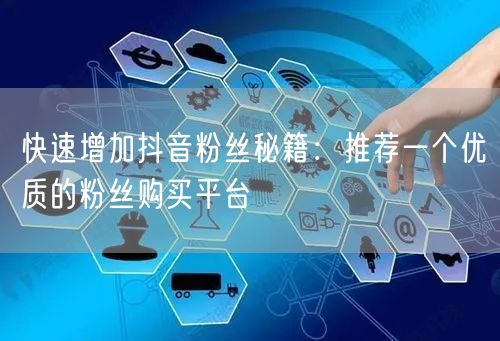 快速增加抖音粉丝秘籍：推荐一个优质的粉丝购买平台