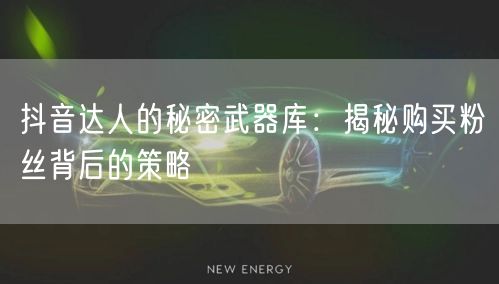 抖音达人的秘密武器库：揭秘购买粉丝背后的策略