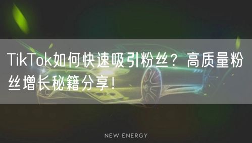TikTok如何快速吸引粉丝？高质量粉丝增长秘籍分享！