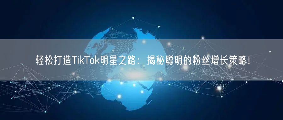 轻松打造TikTok明星之路：揭秘聪明的粉丝增长策略！