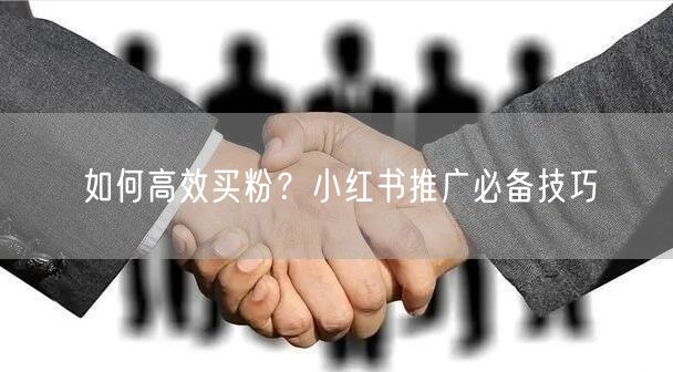 如何高效买粉？小红书推广必备技巧