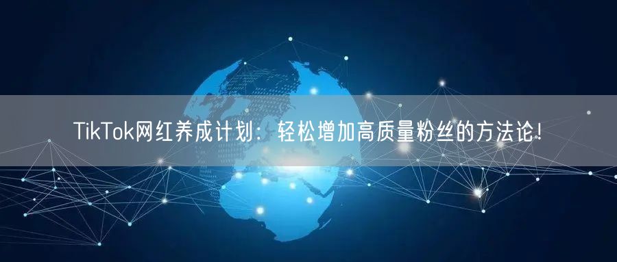 TikTok网红养成计划：轻松增加高质量粉丝的方法论！