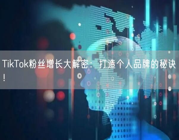TikTok粉丝增长大解密：打造个人品牌的秘诀！