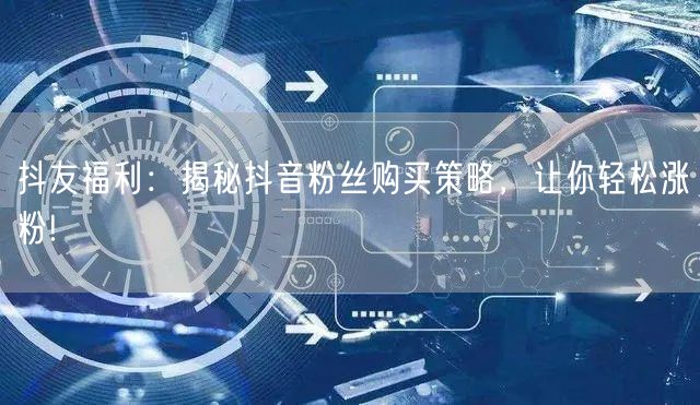 抖友福利：揭秘抖音粉丝购买策略，让你轻松涨粉!