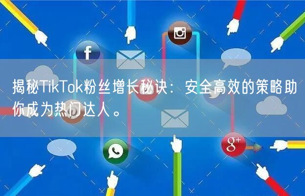 揭秘TikTok粉丝增长秘诀：安全高效的策略助你成为热门达人。