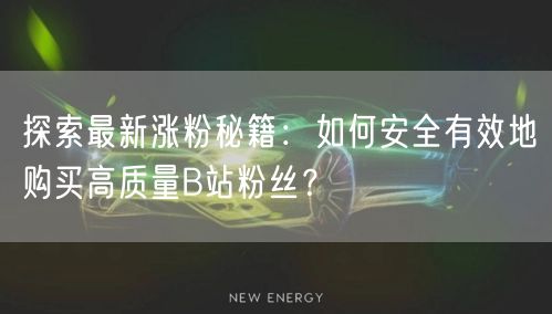 探索最新涨粉秘籍：如何安全有效地购买高质量B站粉丝？