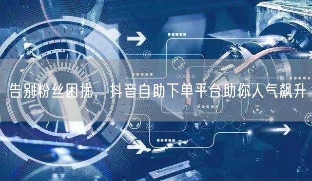 告别粉丝困扰，抖音自助下单平台助你人气飙升