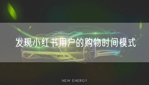 发现小红书用户的购物时间模式