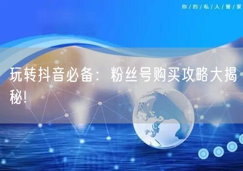 玩转抖音必备：粉丝号购买攻略大揭秘!