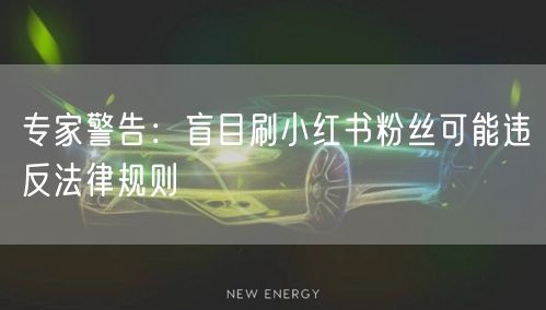 专家警告：盲目刷小红书粉丝可能违反法律规则