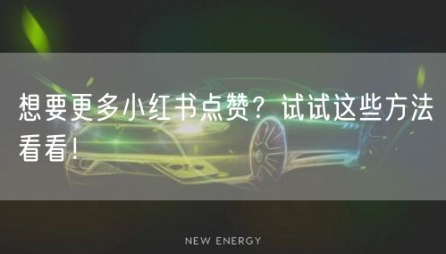 想要更多小红书点赞？试试这些方法看看！