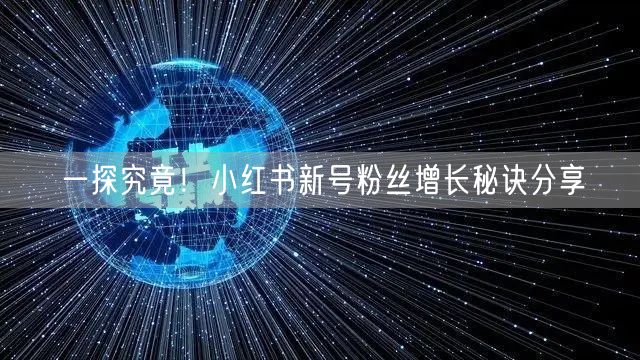 一探究竟！小红书新号粉丝增长秘诀分享