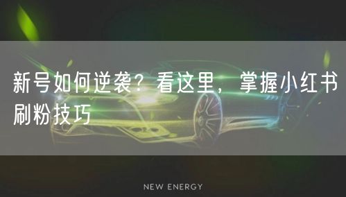 新号如何逆袭？看这里，掌握小红书刷粉技巧