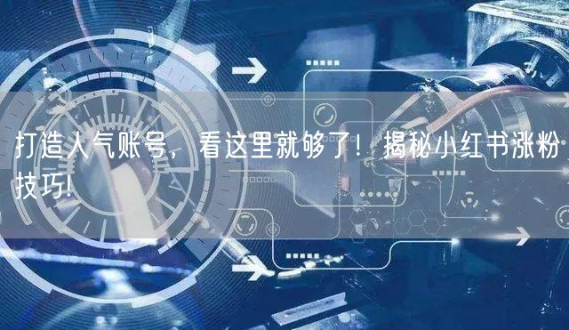 打造人气账号，看这里就够了！揭秘小红书涨粉技巧!