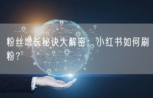 粉丝增长秘诀大解密：小红书如何刷粉？