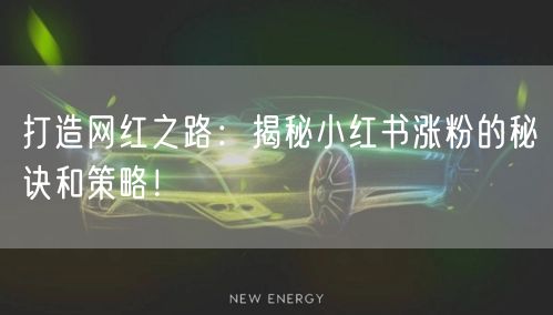 打造网红之路：揭秘小红书涨粉的秘诀和策略！