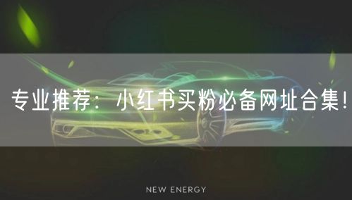 专业推荐：小红书买粉必备网址合集！