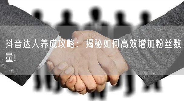 抖音达人养成攻略：揭秘如何高效增加粉丝数量!