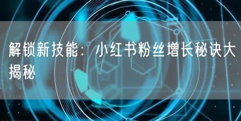解锁新技能：小红书粉丝增长秘诀大揭秘